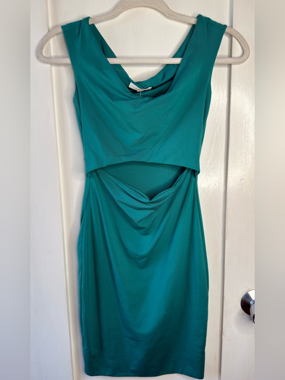NWT Kookai 1 Teal Cutout Drape Midi Dress - Women's